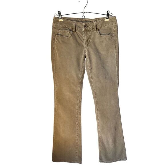 American Eagle Kick Boot Stretch Boot Leg Corduroys! Low Waist Tan Size 0 - Picture 3 of 9